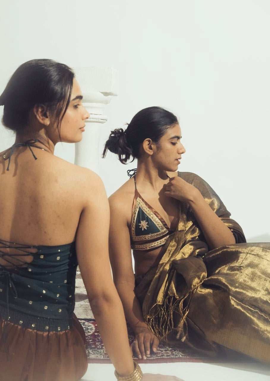 Gaji Silk Bralette – Brown