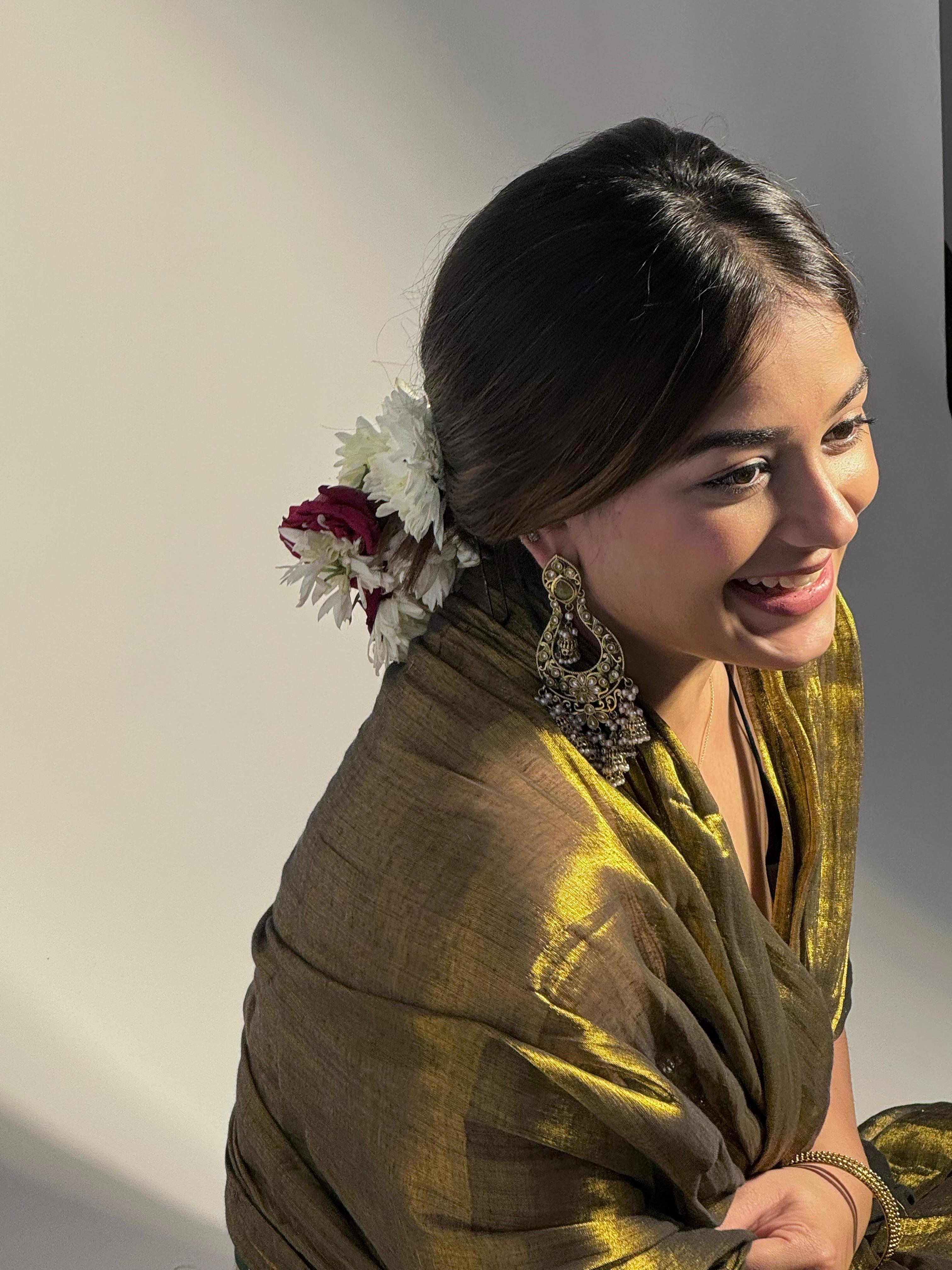 Tissue Golden Zari Saree